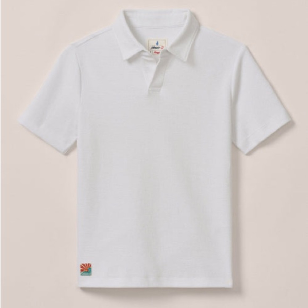 NWT Johnnie-O French Terry Johnny Collar Jr. Polo - Frankie, White, size 6